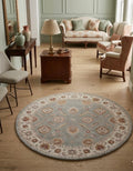 floral oriental-style round rug
