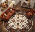 Traditional Floral Mandala Round Rug