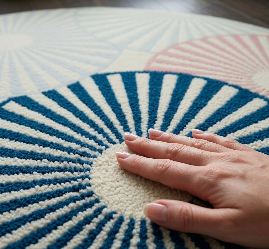 Modern Sunburst Round Rug