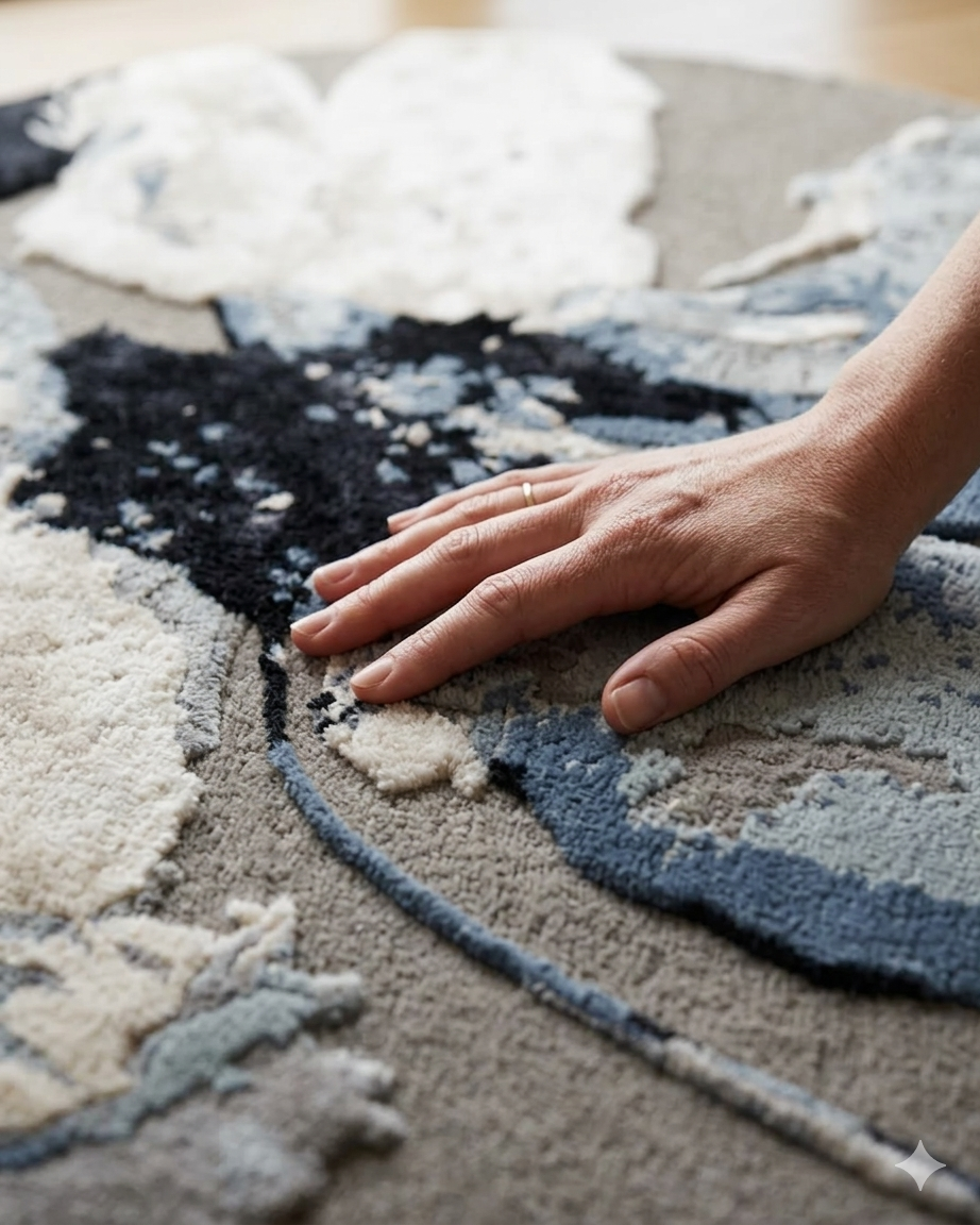 Abstract Floral Round Rug