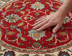Classic Isfahan-Style Red Round Rug