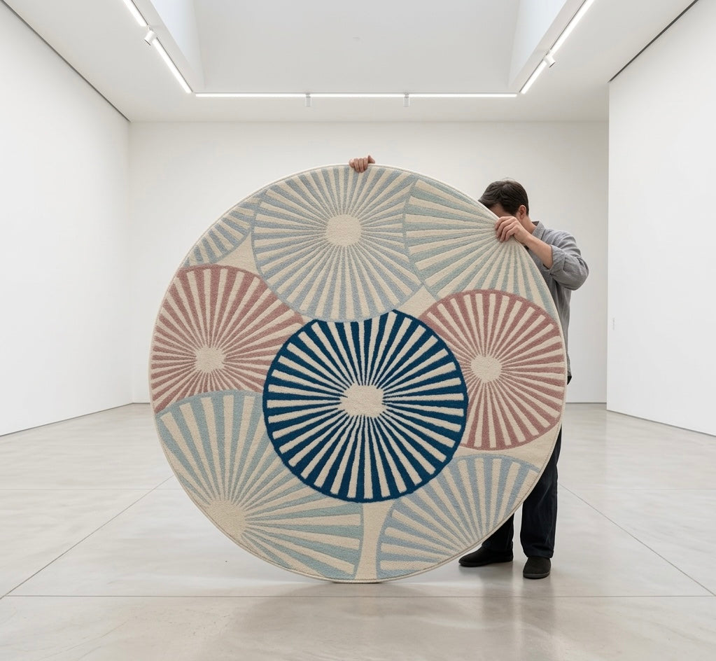 Modern Sunburst Round Rug