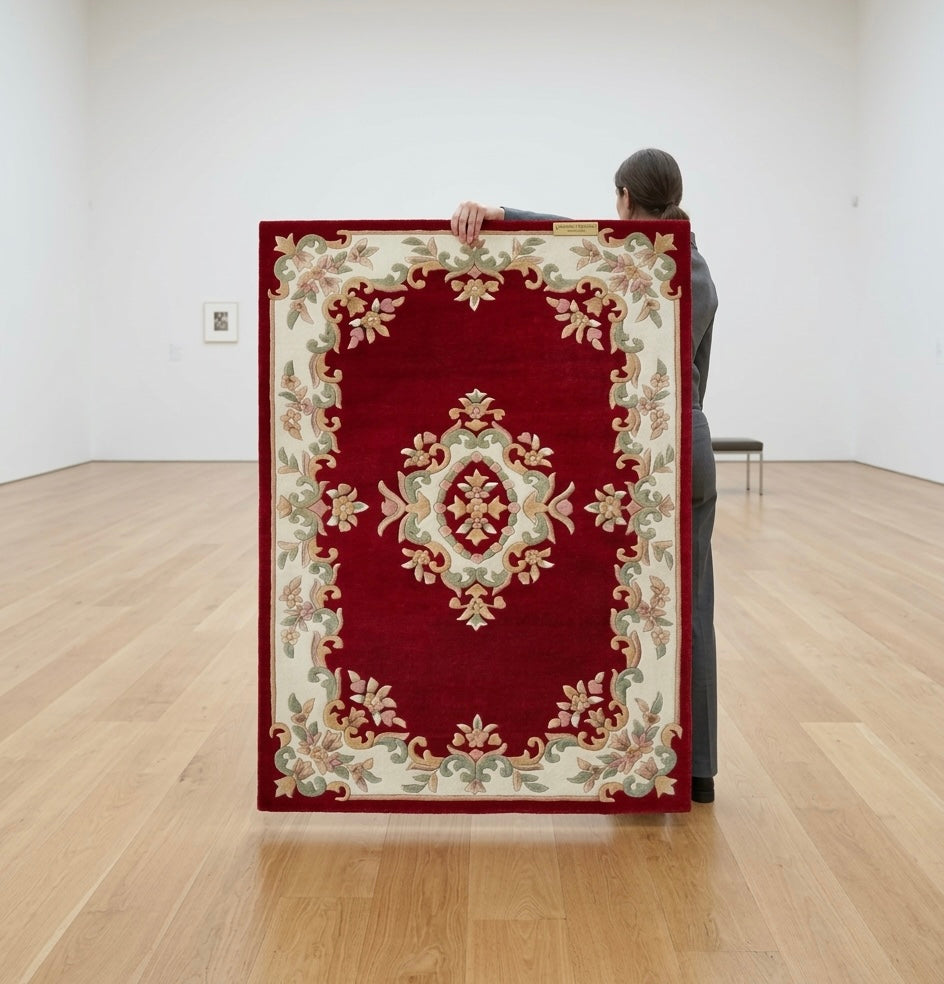 Persian-style Floral Medallion Rug.