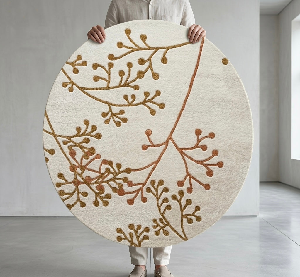 Aasvi Round Hand-Tufted Wool Rug