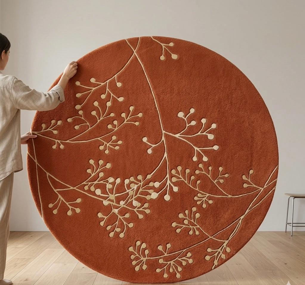 Amber Meadow Silhouette Round Rug
