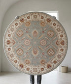 floral oriental-style round rug