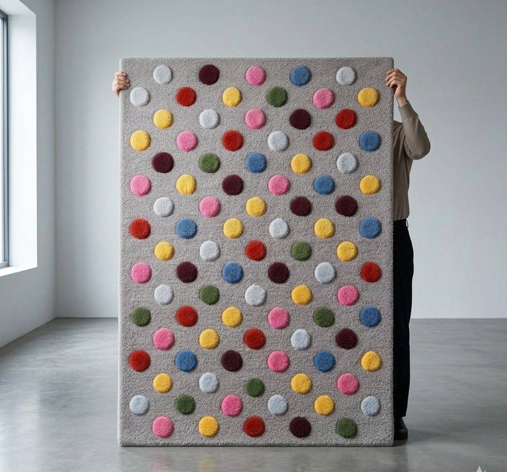 Hand-Tufted 3D Popcorn Dot Rug