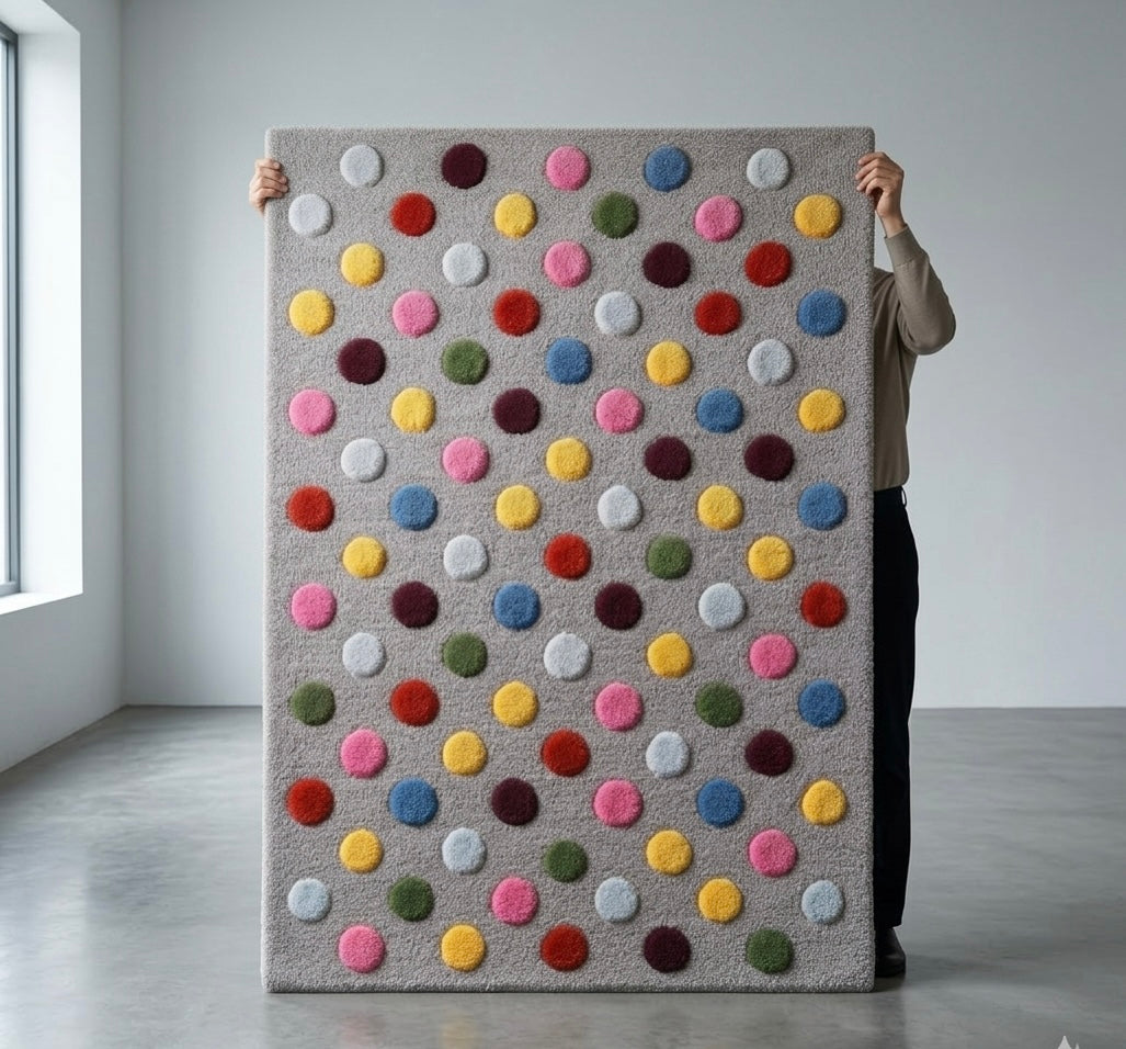 Hand-Tufted 3D Popcorn Dot Rug