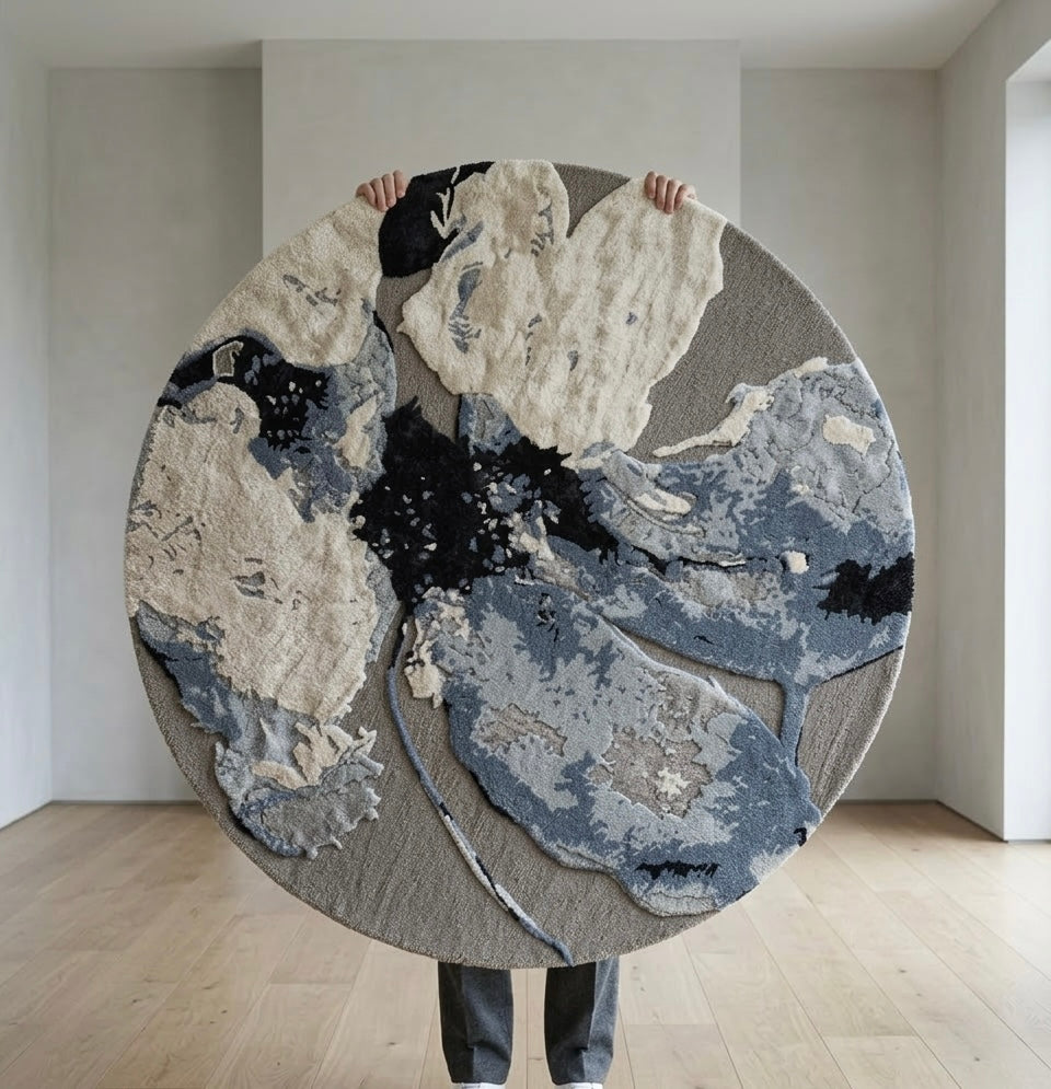 Abstract Floral Round Rug