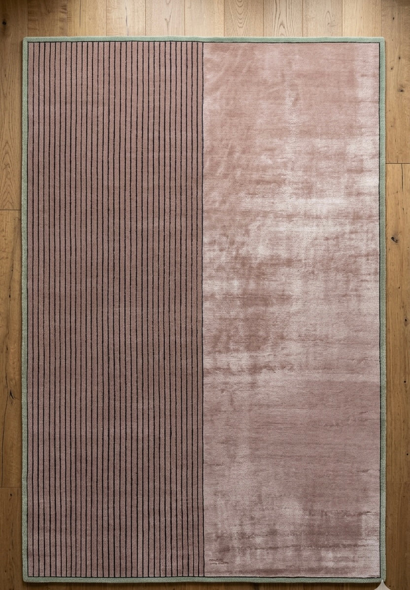 Duo Stripe Hand-Tufted Viscose Rug