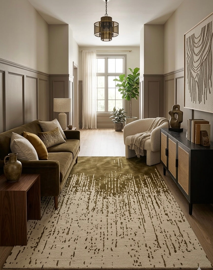 Hand-Tufted Forest Moss Waterfall Rug