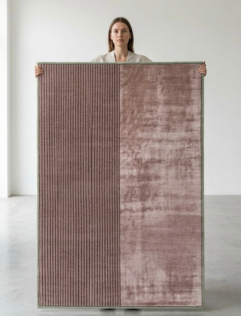 Duo Stripe Hand-Tufted Viscose Rug