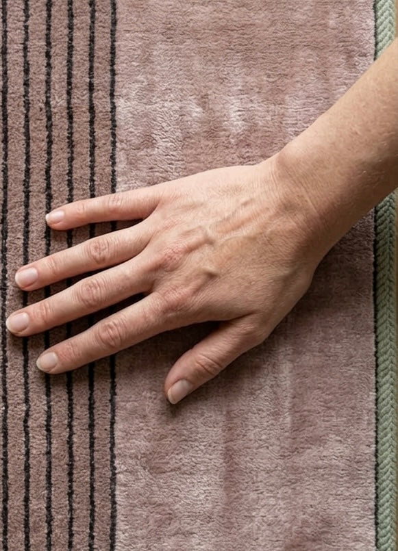 Duo Stripe Hand-Tufted Viscose Rug