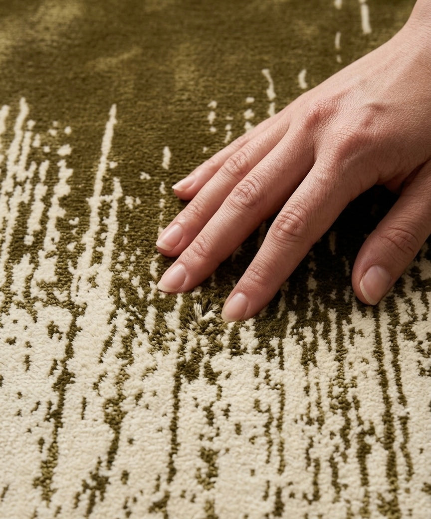 Hand-Tufted Forest Moss Waterfall Rug