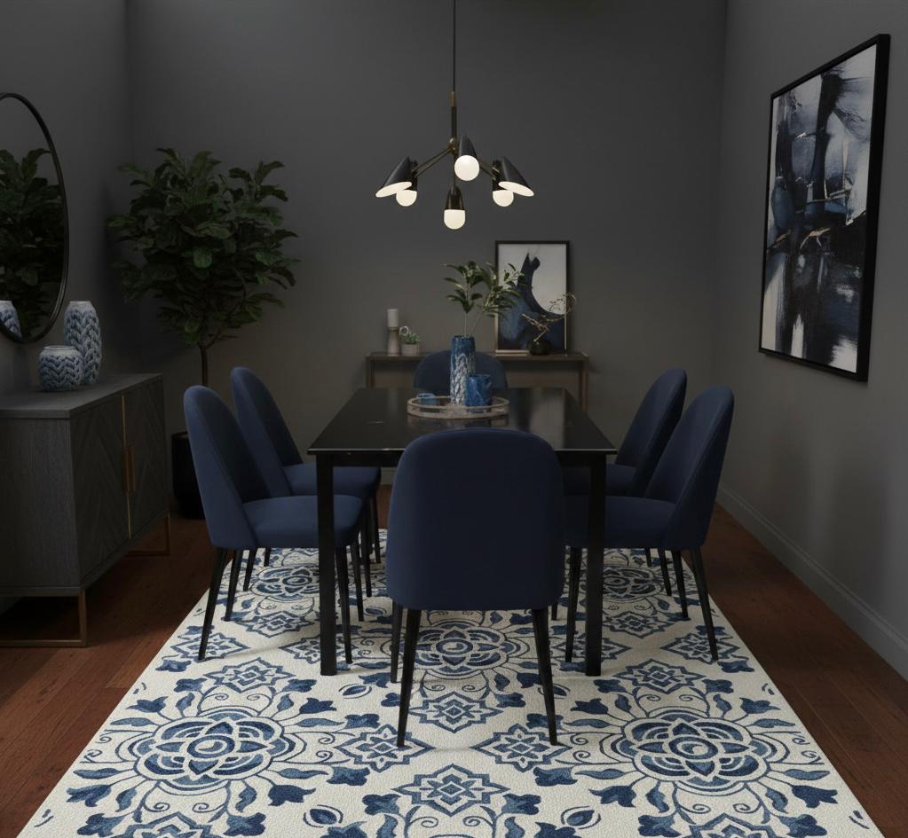 Blue Medallion Handtufted Rugs