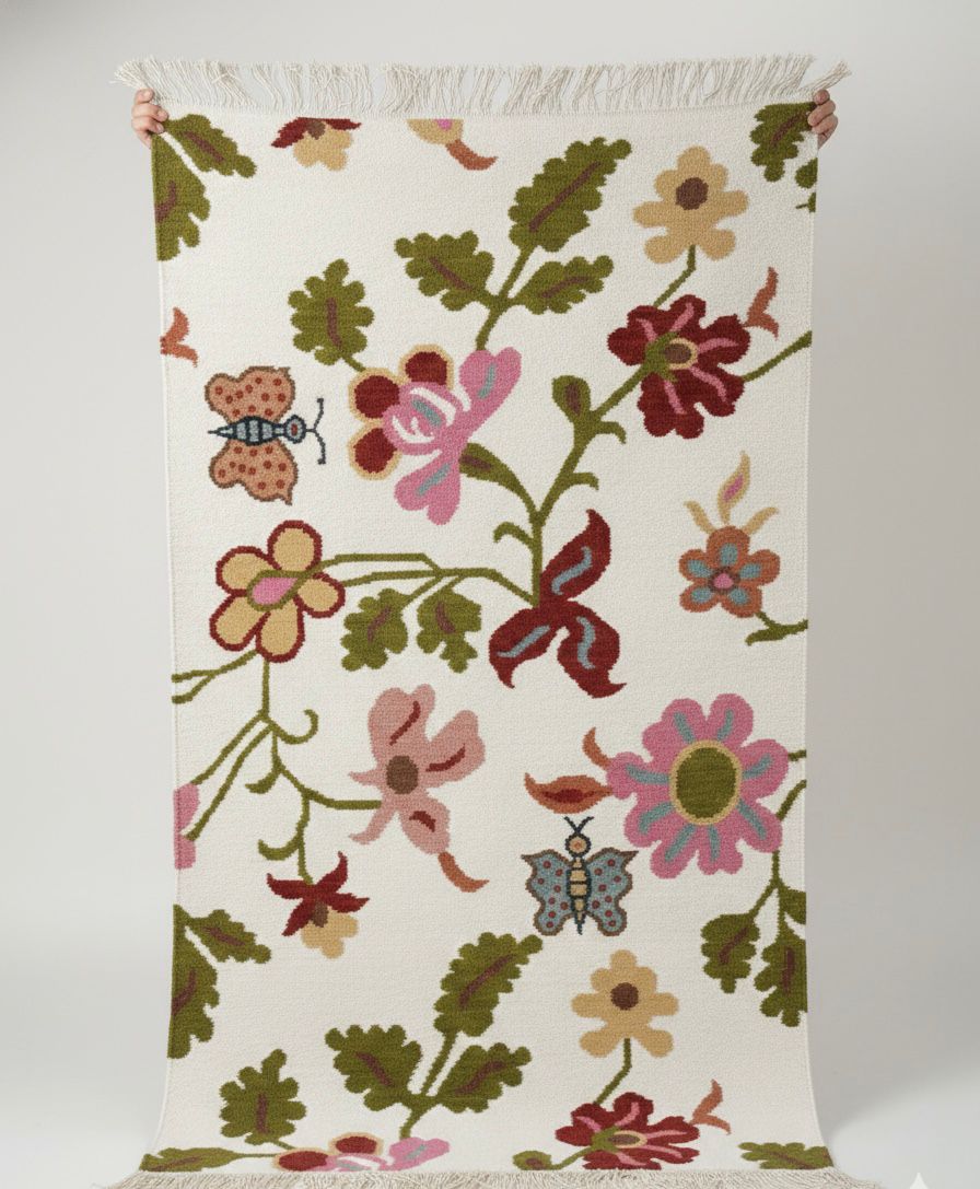 Bohemian Bloom Flatweave Dhurrie Rugs