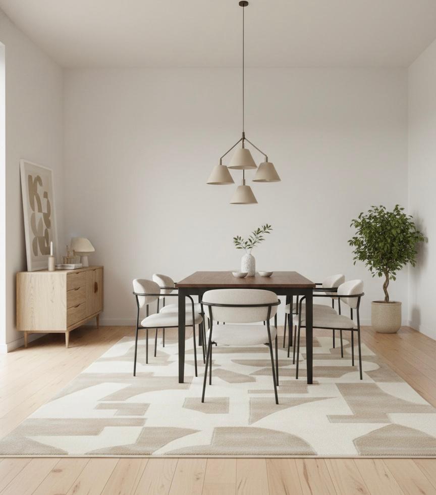 Neutral Geometry Handtufted Rugs
