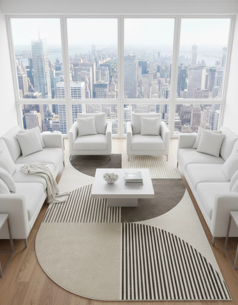 Beige Brown Irregular Rugs