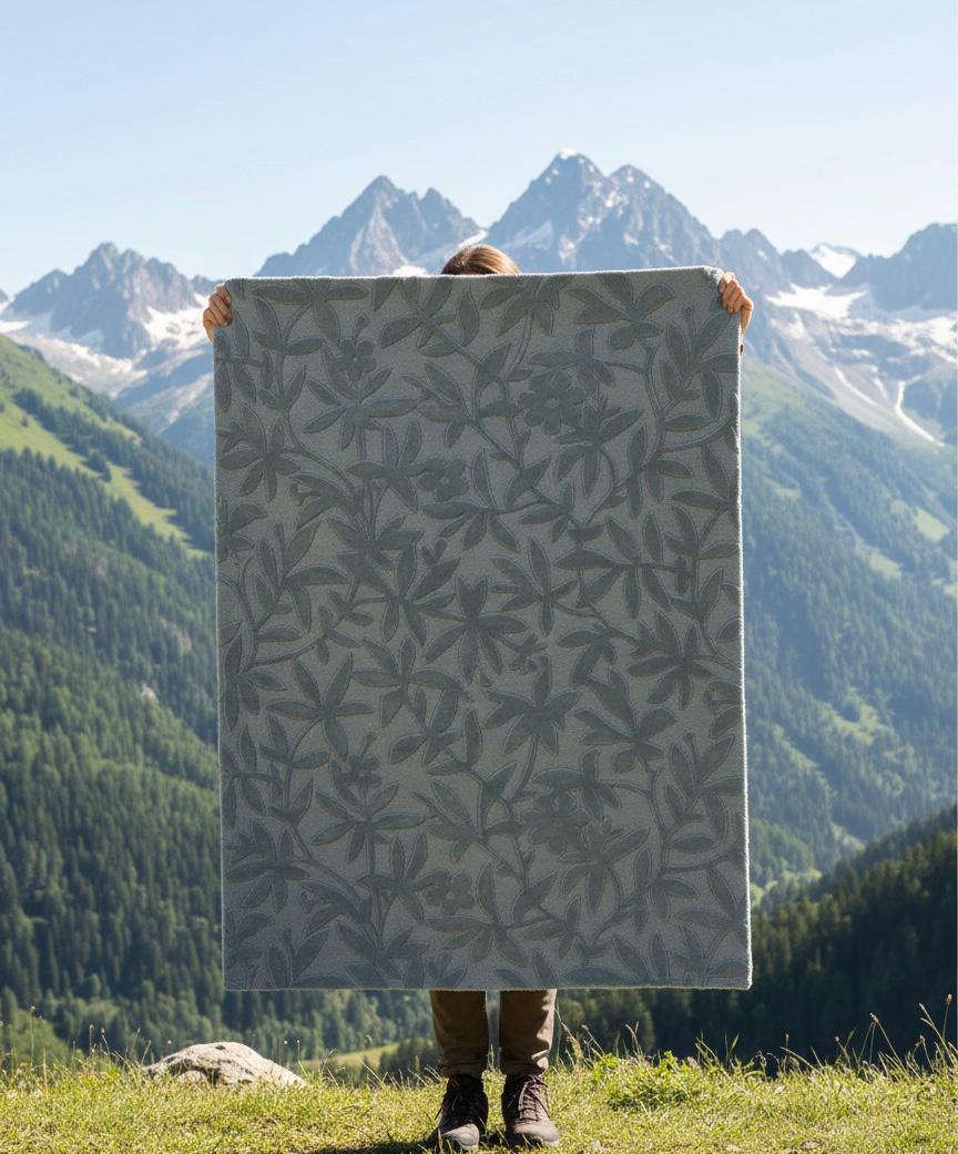 Soft Leaf Motif Handtufted Rugs