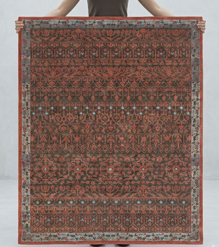 Terracotta Antique Persian Handtufted Rugs