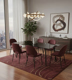 Abstract Swirls in Burgundy Handtufted Rugs