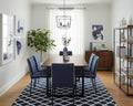 Navy Blue Geometric Trellis Handtufted Rugs