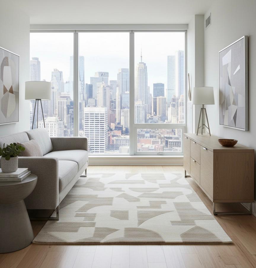 Neutral Geometry Handtufted Rugs