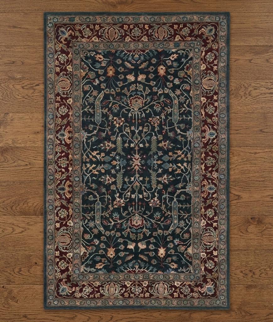 Midnight Navy & Crimson Handtufted Persian Rugs