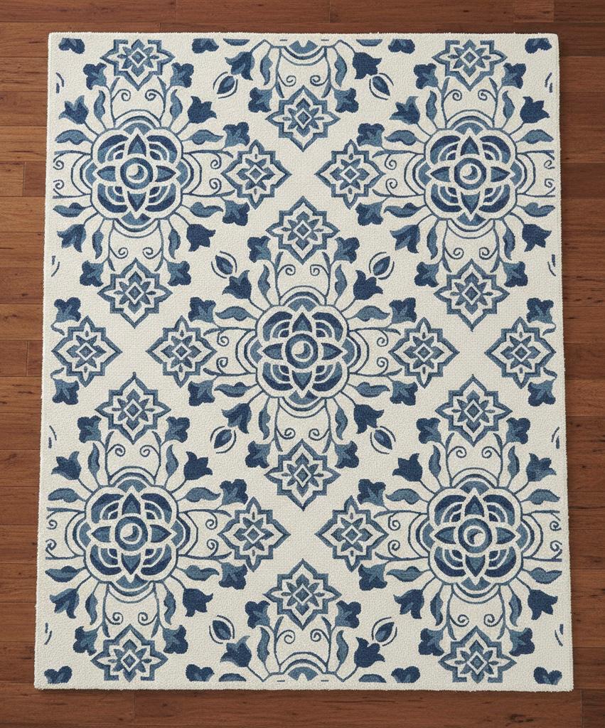 Blue Medallion Handtufted Rugs