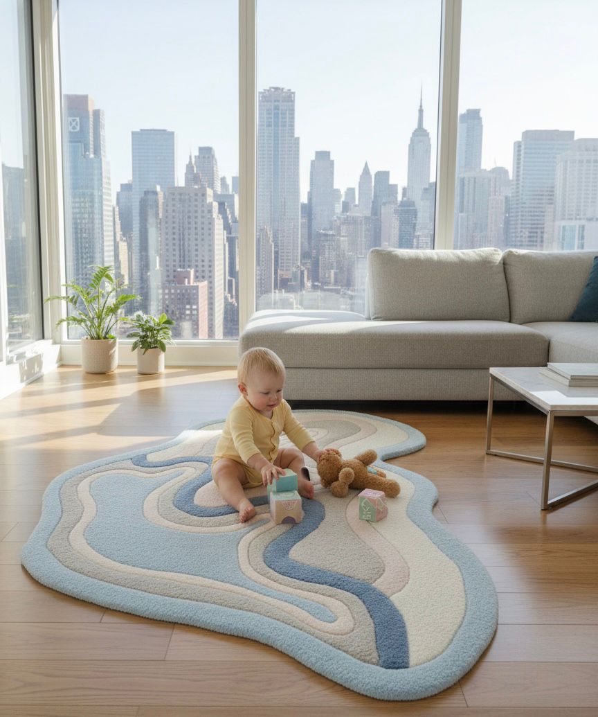 Fluidity in Pastel Irregular Rugs