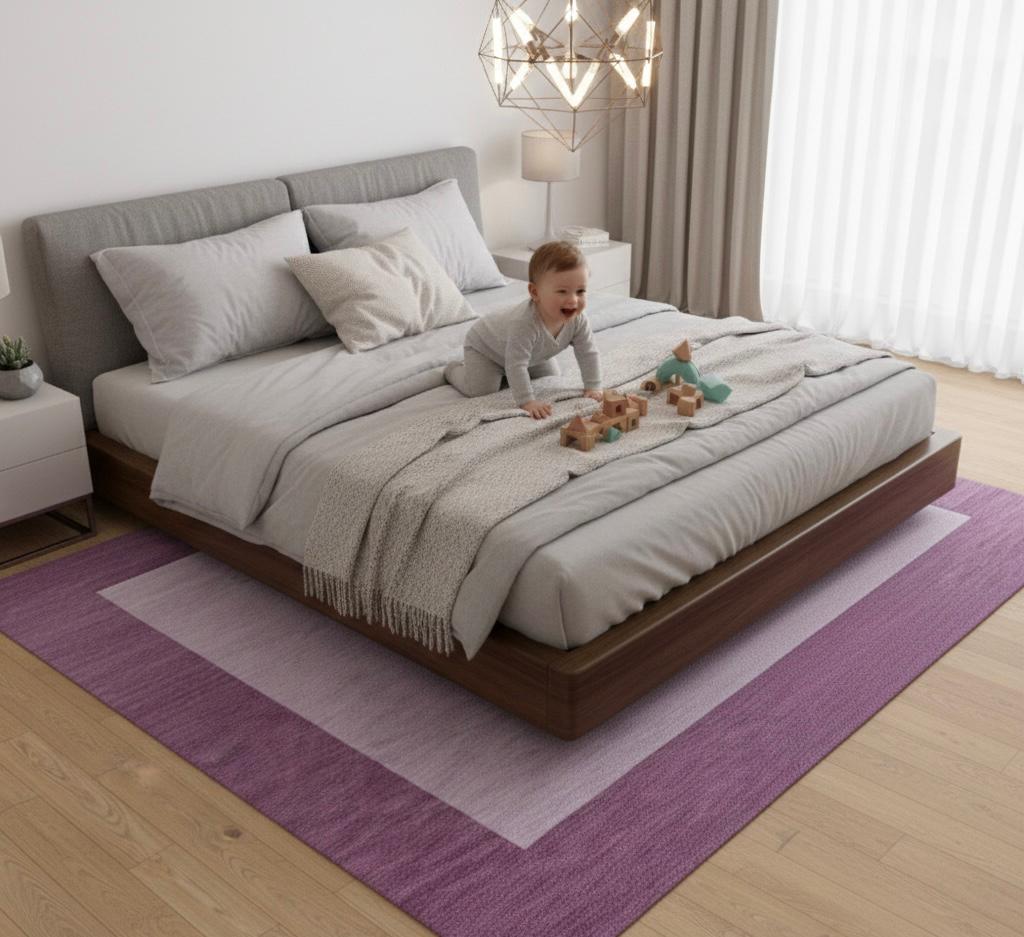 Modern Lavender Two-Tone Solid Rugs
