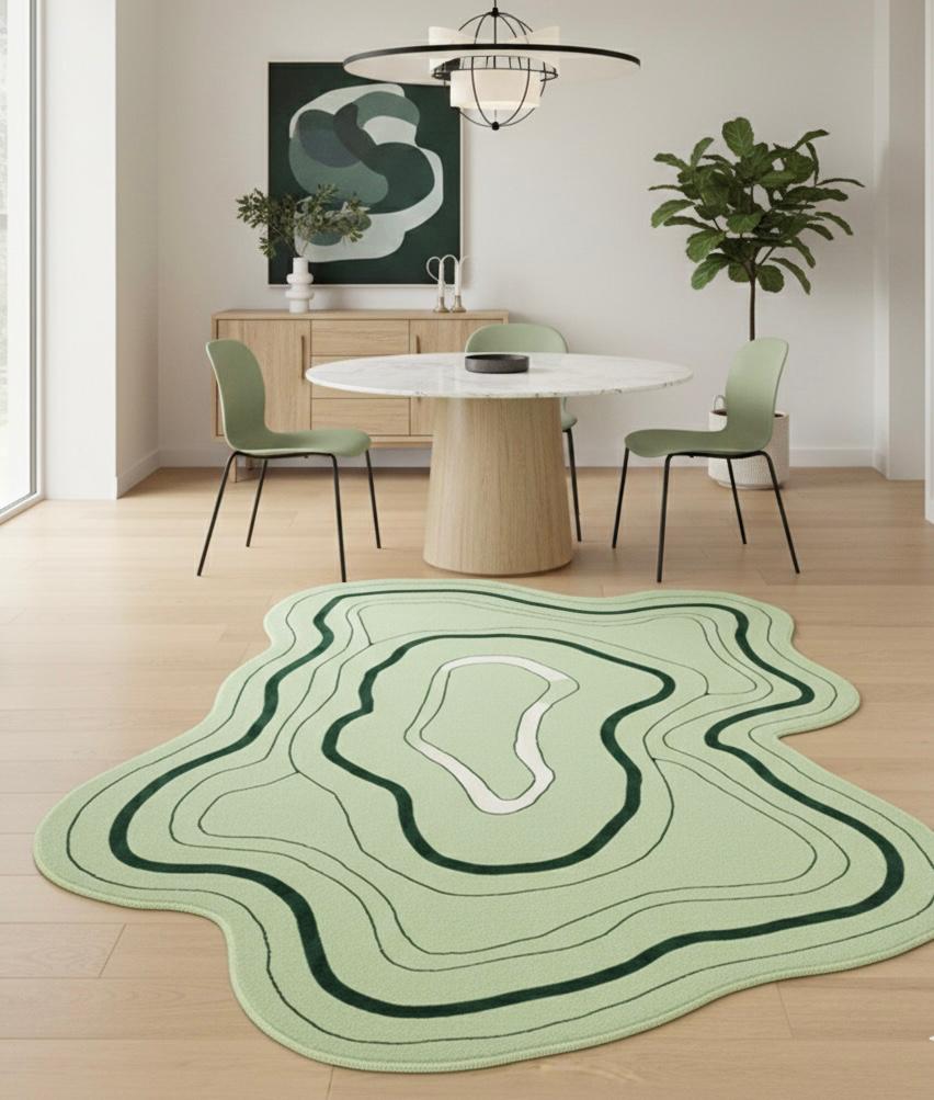 Concentric Currents Irregular Rugs