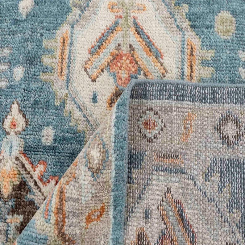 Slate Blue Medallion Handknotted Rugs
