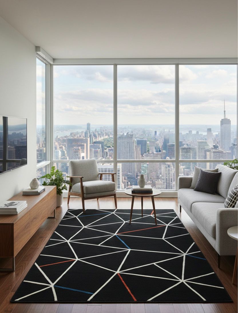 Geometric Prism Area  Handtufted Rug