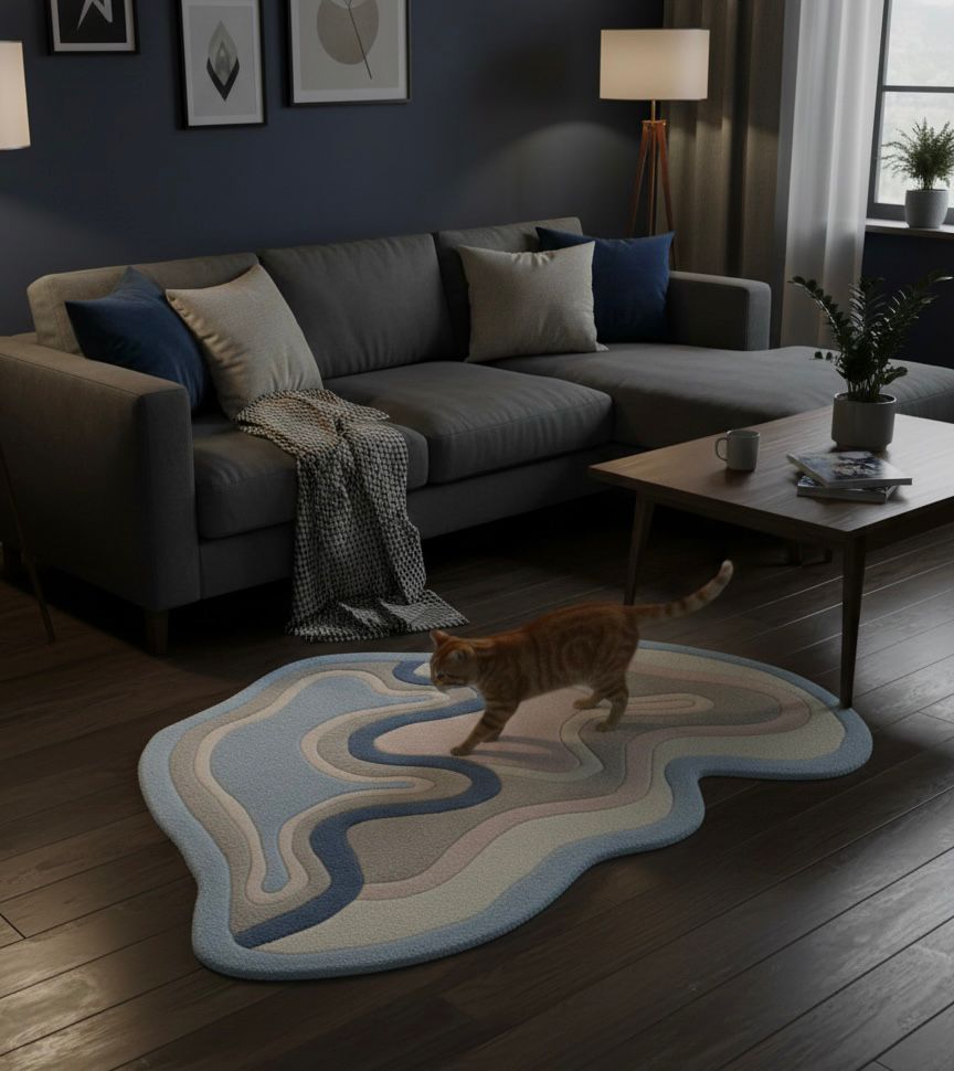 Fluidity in Pastel Irregular Rugs