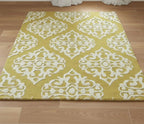 Citron Damask Hand-Tufted Area Rug