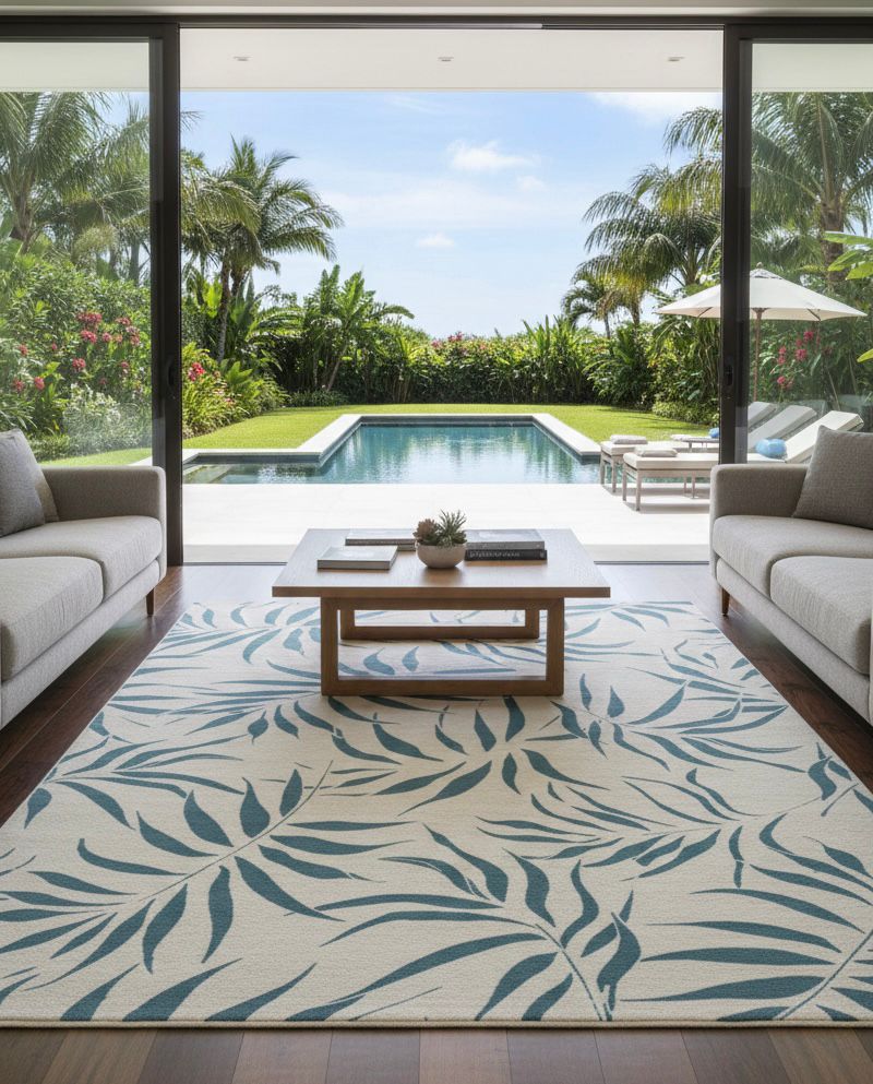 Breeze Leaf Pattern Area Rug