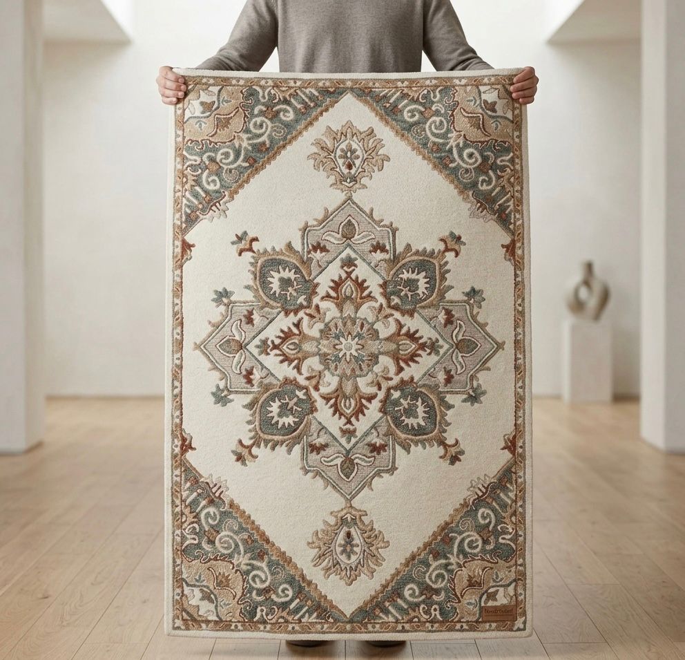 Ivory Traditional Persian Handtufted Rugs
