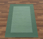 Modern Sage Green Bordered Rug.