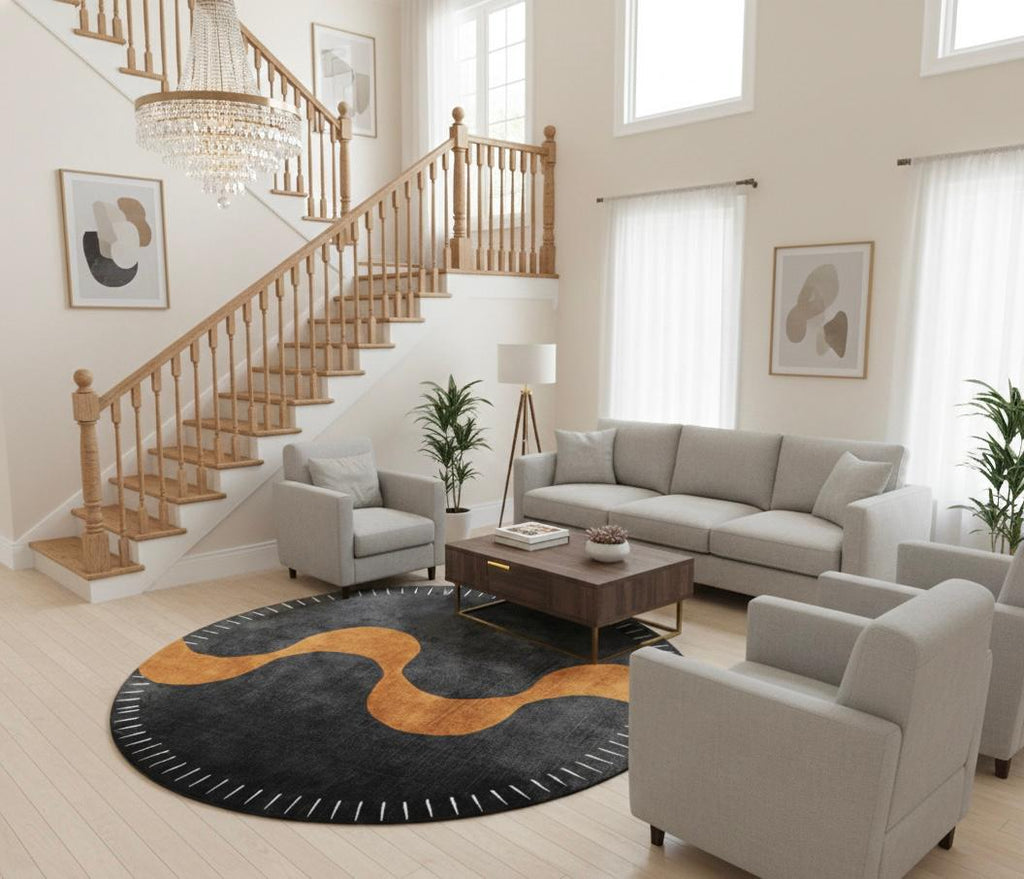 The Amber Current Round Rugs