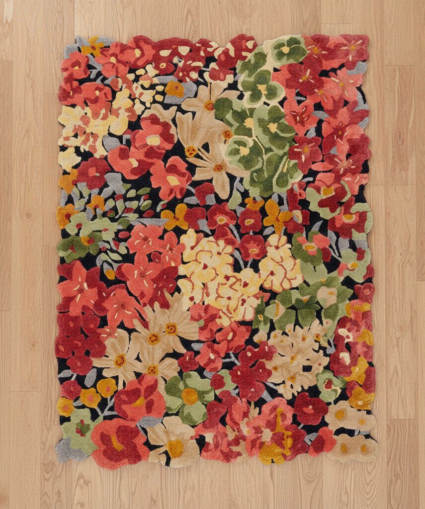 Crystal Floral Tufted Rug