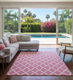 Pink Trellis Pattern Handtufted Rugs