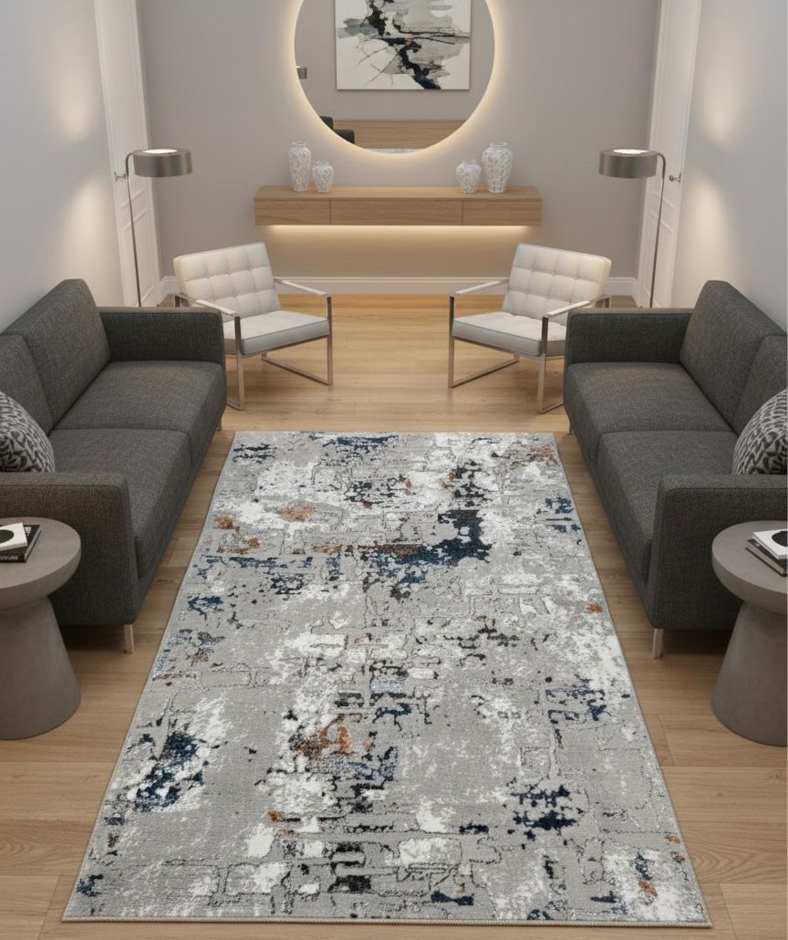 Modern grey&blue Turkish imported rugs